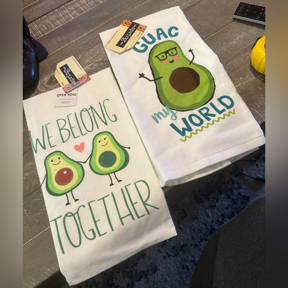 Two of The Spring Shop Towels Avocado Themed